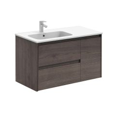 35.3" Wall Mounted Single Bathroom Vanity