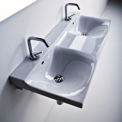 39.4" Ceramic Wall Mounted Bathroom Sink