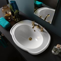 26.6" Ceramic Drop-in Bathroom Sink