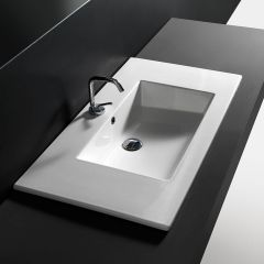 33.8" Ceramic Drop-in Bathroom Sink