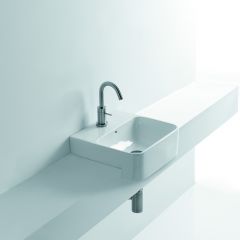 17.7" Ceramic Semi-recessed Bathroom Sink