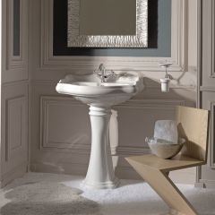 27.2" Ceramic Pedestal Bathroom Sink